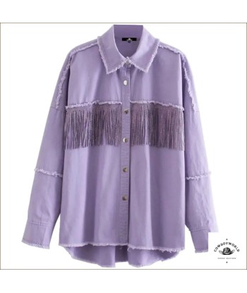 Chemise à Franges Country brillant des détails fins