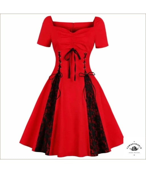 Robe Western Froufrous Rouge et Noire store