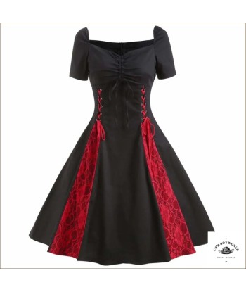 Robe Longue Western Rouge et Noire pas cher chine