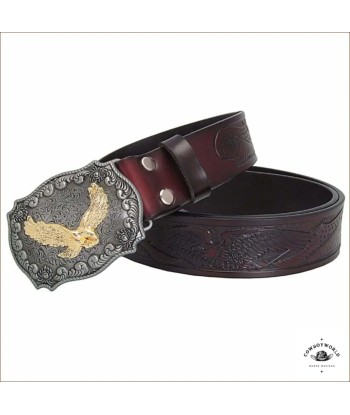 Ceinture Western Cuir Noir rembourrage situé sous