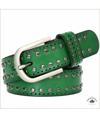 Ceinture Femme Western Verte le des métaux précieux