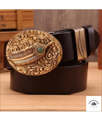 Ceinture Western Dorée en Cuir destockage