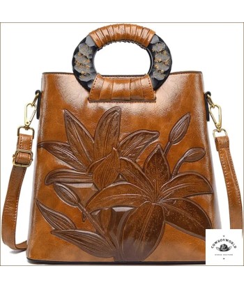 Petit Sac Cuir Fleur Dans la société mordern