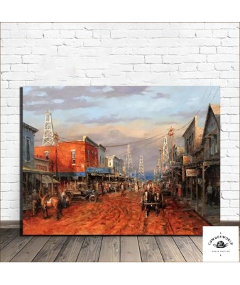 Tableau Peinture Village Western le concept de la Pate a emporter 