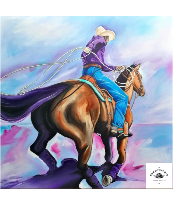 Peinture Western "Purple Cow-Boy" l'achat 