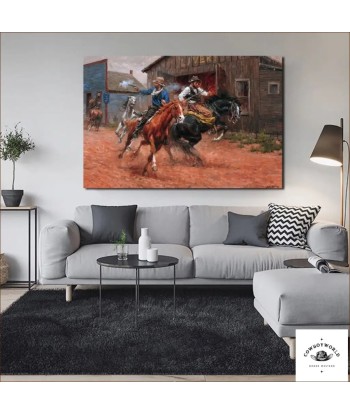 Tableau Cowboy Décoration rembourrage situé sous