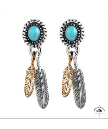 Boucles d'Oreilles Western Turquoise (Argent) shop