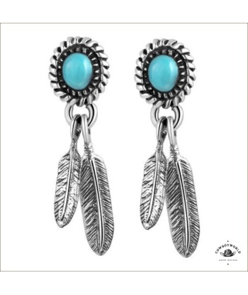 Boucles d'Oreilles Western Turquoise (Argent) shop