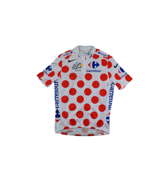 Maillot à pois vélo Nike Carrefour Tour de France 2010 pas chere