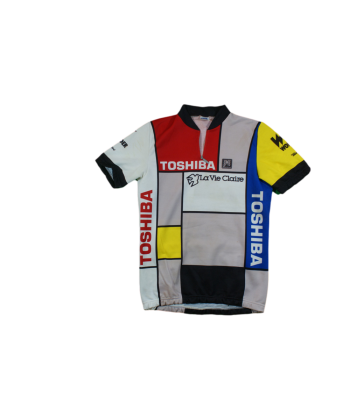 Maillot vélo rétro Santini Toshiba La vie claire Wonder Bianchi votre