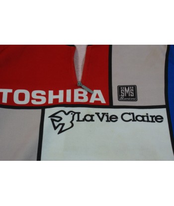 Maillot vélo rétro Santini Toshiba La vie claire Wonder Bianchi votre