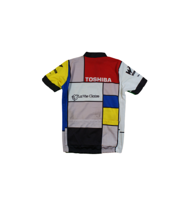 Maillot vélo rétro Santini Toshiba La vie claire Wonder Bianchi votre