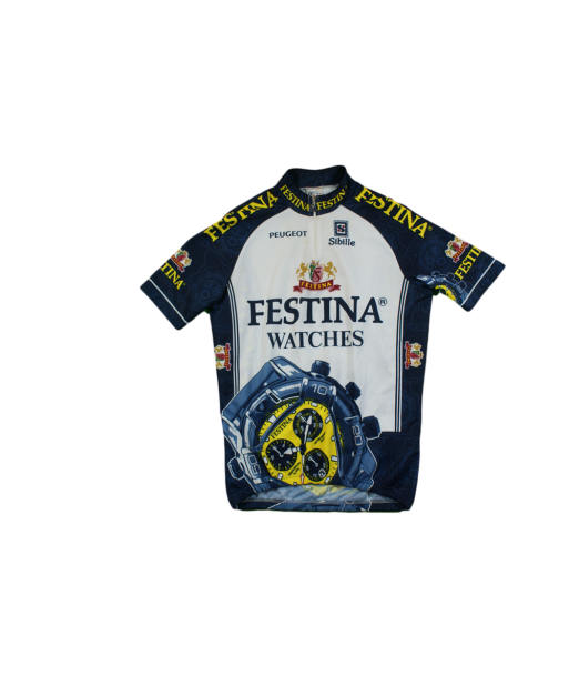 Maillot vélo vintage Sibille Festina Peugeot Par le système avancé 