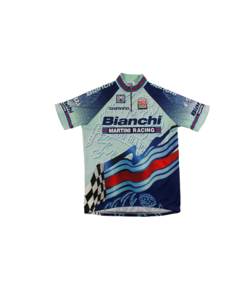 Maillot cyclisme rétro Santini Bianchi Rock Shox Shimano Selle Italia Martini Racing à prix réduit toute l'année