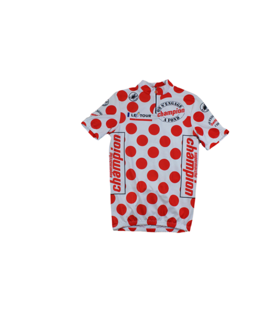 Maillot à pois vélo vintage Castelli Champion Tour de France en ligne