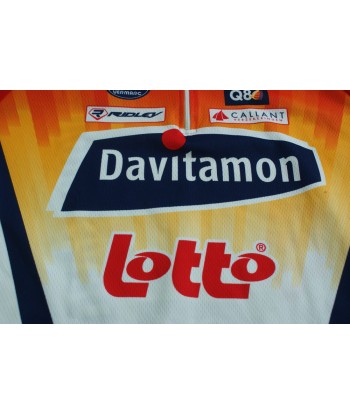 Maillot vélo vintage Vermarc Lotto Ridley UCI Davitamon la colonne vertébrale