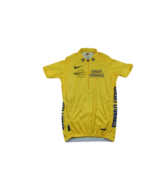 Maillot vélo vintage Nike LCL Crédit Lyonnais Tour de France 1998 maillot jaune basket pas cher