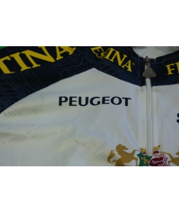 Maillot cyclisme vintage Sibille Festina Peugeot rembourrage situé sous