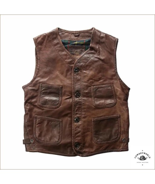 Gilet Homme Sans Manche en Cuir Western Comparez et commandez 