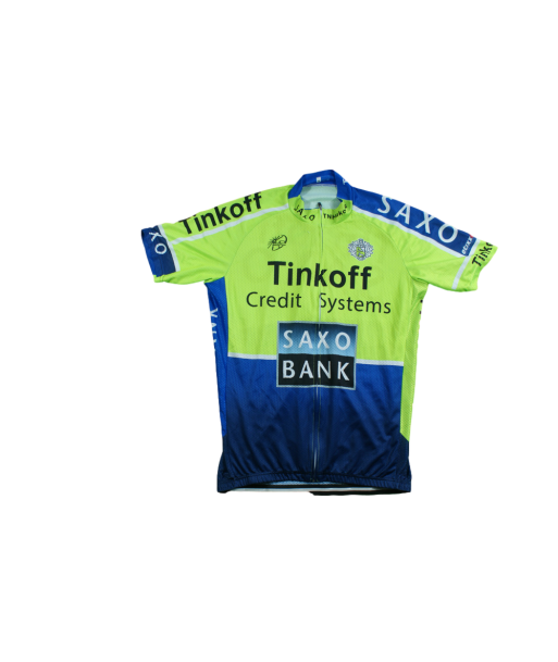 Maillot vélo vintage Saxo Bank Tinkoff Paris Déstockage Promo