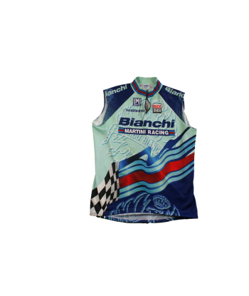 Maillot vélo rétro Santini Rock Shox Shimano Bianchi de pas cher