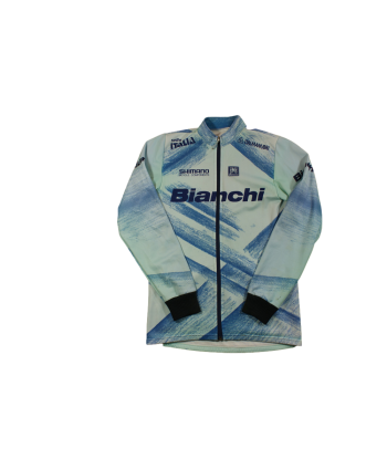 Veste vélo rétro Santini Bianchi Shimano solde