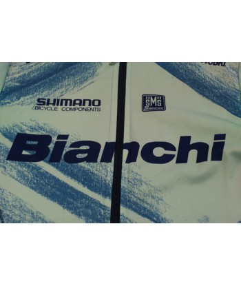 Veste vélo rétro Santini Bianchi Shimano solde