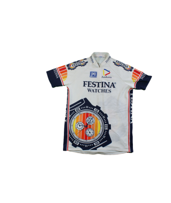 Maillot cyclisme vintage Santini Festina Andorra destockage