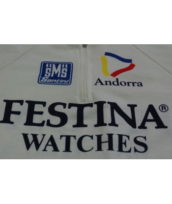 Maillot cyclisme vintage Santini Festina Andorra destockage