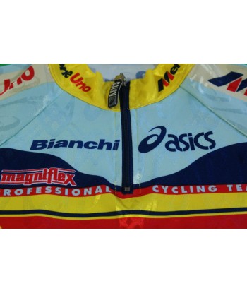 Maillot vélo rétro Asics Bianchi Mercatone Uno chez Cornerstreet bien 