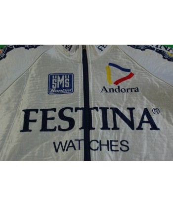 Veste cyclisme vintage Santini Andorra Festina ouvre sa boutique