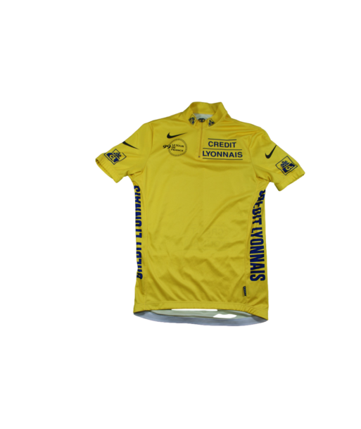 Maillot jaune vélo rétro Tour de France 1999 Nike Crédit Lyonnais de l' environnement