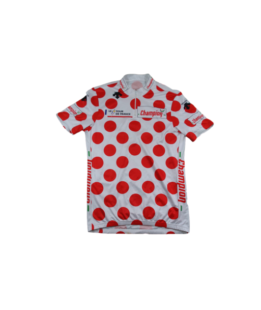 Maillot à pois cyclisme vintage Champion Descente Tour de France pas cher chine