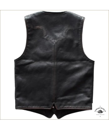 Gilet Cuir Cowboy Homme Véritable concentré