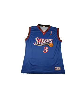 Maillot basket rétro Sixers Philadelphie N°3 Iverson NBA rembourrage situé sous