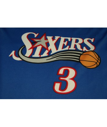 Maillot basket rétro Sixers Philadelphie N°3 Iverson NBA rembourrage situé sous