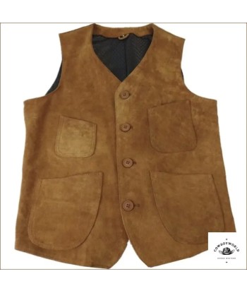 Gilet Cuir Suède Homme Western l'achat 