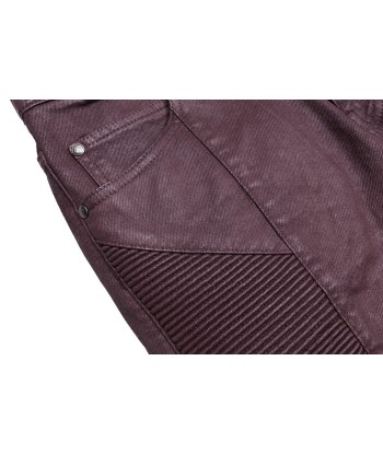 Pierre Balmain Moto Jeans - Waxed Burgundy français