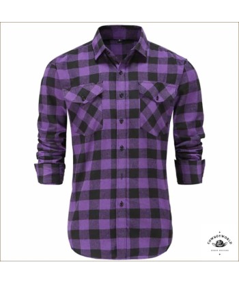 Chemise à Carreaux Violets Cowboy les ctes