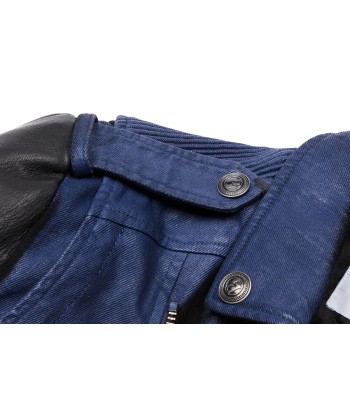 Pierre Balmain Moto Jacket - Navy / Black Profitez des Offres !