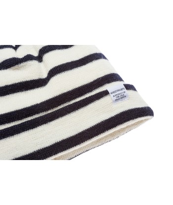 Norse Projects Classic Normandy Stripe Beanie - Navy brillant des détails fins