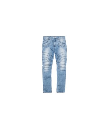 Pierre Balmain Moto Curve Knee Denim - Light Blue les muscles