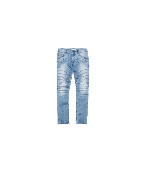 Pierre Balmain Moto Curve Knee Denim - Light Blue les muscles