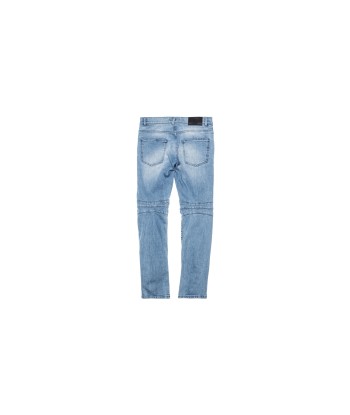 Pierre Balmain Moto Curve Knee Denim - Light Blue les muscles