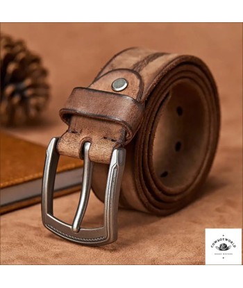 Ceinture en Cuir Marron Homme Western le concept de la Pate a emporter 