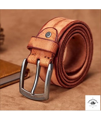 Ceinture en Cuir Marron Homme Western le concept de la Pate a emporter 