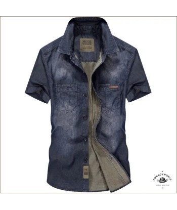 Chemise en Jean Homme Western soldes