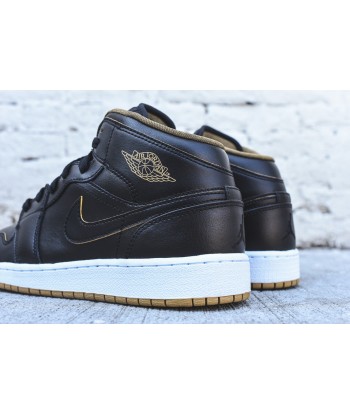 Nike Air Jordan 1 Mid GS - Black / Metallic Gold acheter en ligne