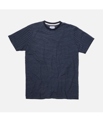 Norse Projects Niels Mouliné Stripe Tee - Dark Navy livraison gratuite