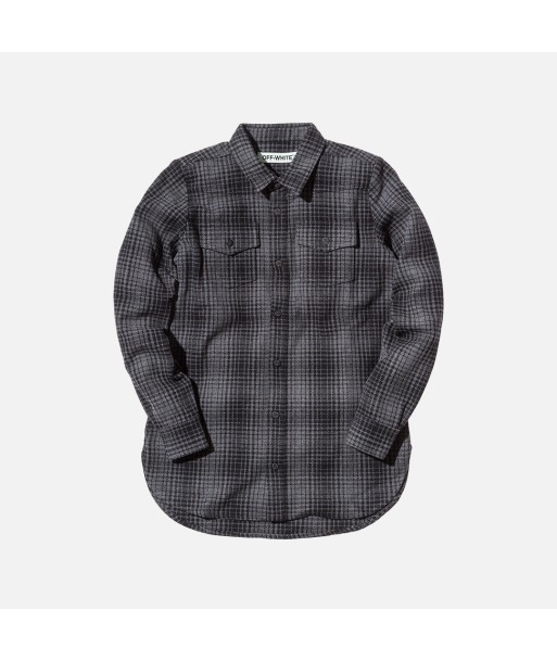 Off-White Tartan Button Up - Grey / Black en ligne